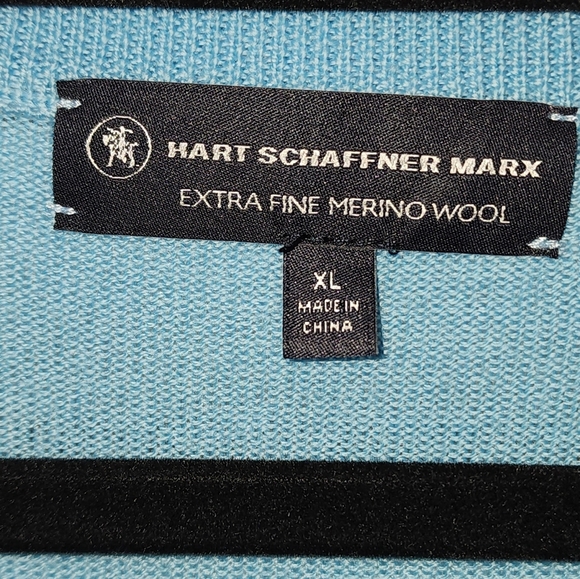 Hart Schaffner Marx Extra Fine Merino wool sweater vest size XL Light Blue - Picture 2 of 5